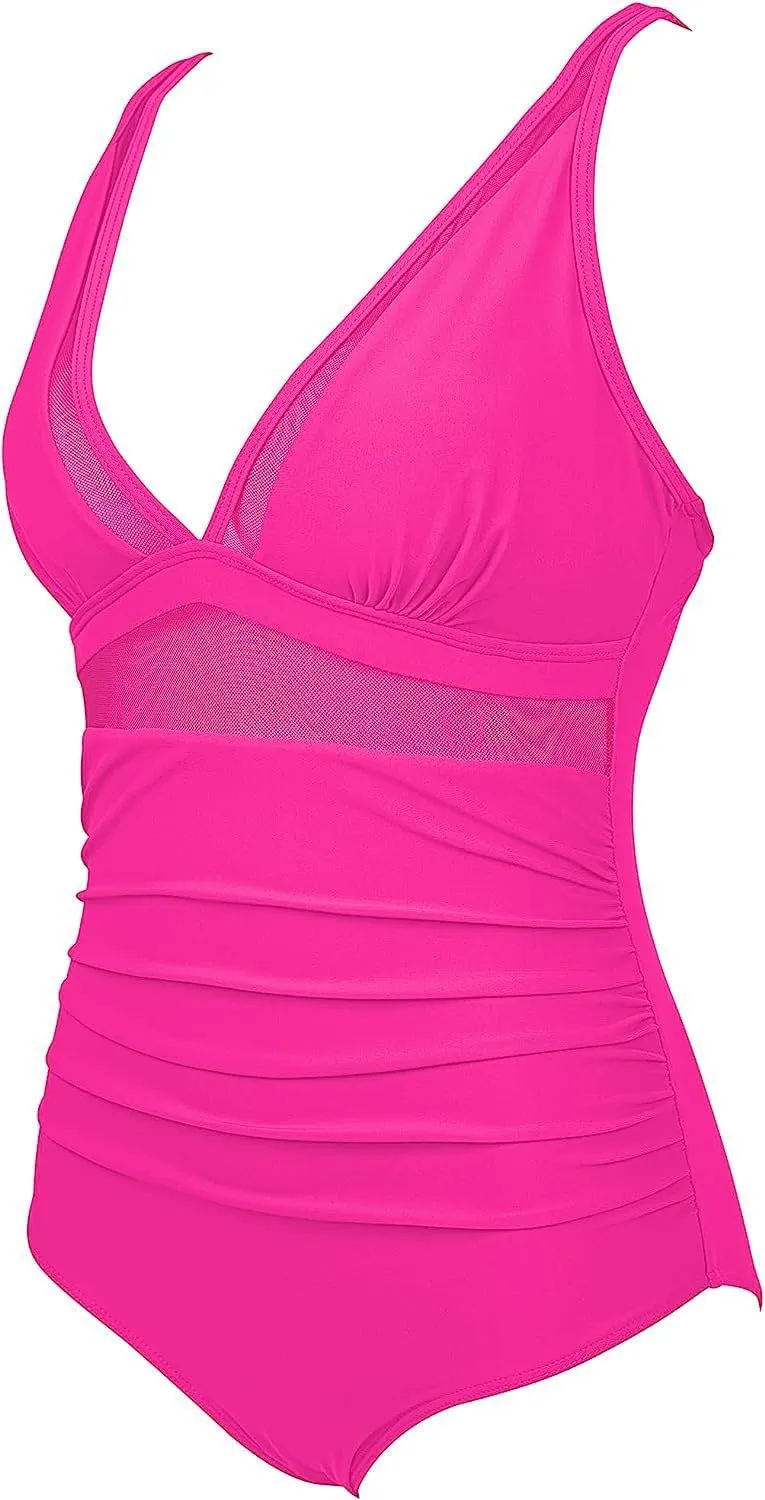 One Piece Swimsuits for Women Tummy Control Sexy Deep V Shapewear Bathing Suits Full Coverage Slimming Swimwear