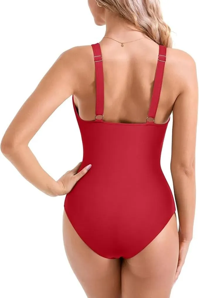 One Piece Swimsuits for Women Tummy Control Sexy Deep V Shapewear Bathing Suits Full Coverage Slimming Swimwear