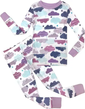 Prestigez Girls' Organic Cotton 2 Piece Pajama Sleepwear Set