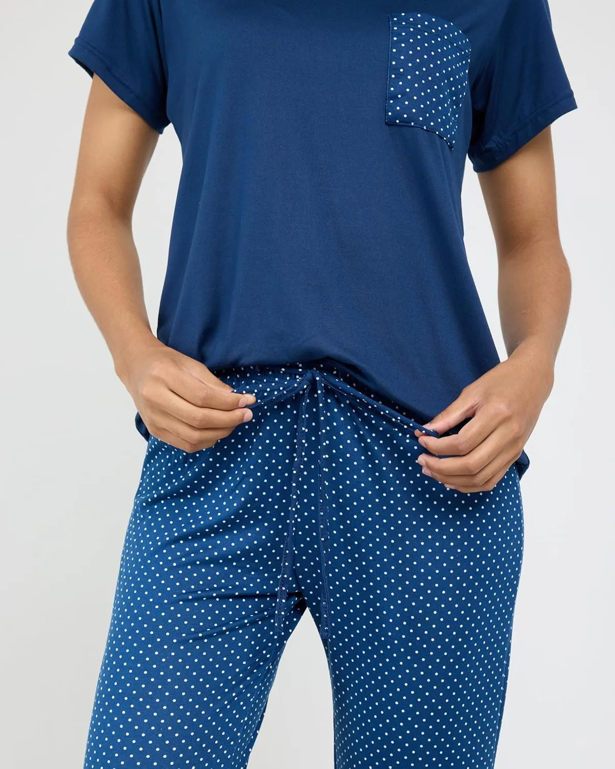 Real Essentials 2 Pack: Women's Pajama Set - Choose from Short Sleeve with Pocket or Long Sleeve without Pocket