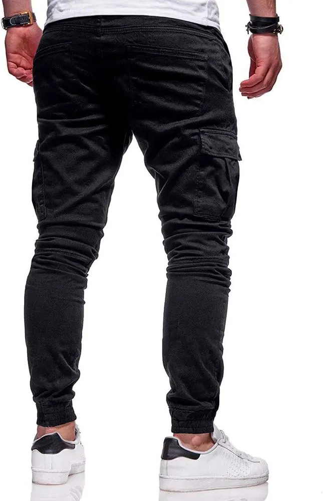 sdbrld Cargo Pants For Men Mens Casual Outdoor Hiking Joggers Solid Drawstring Recreation Fitness Cargo Pants with Pocket