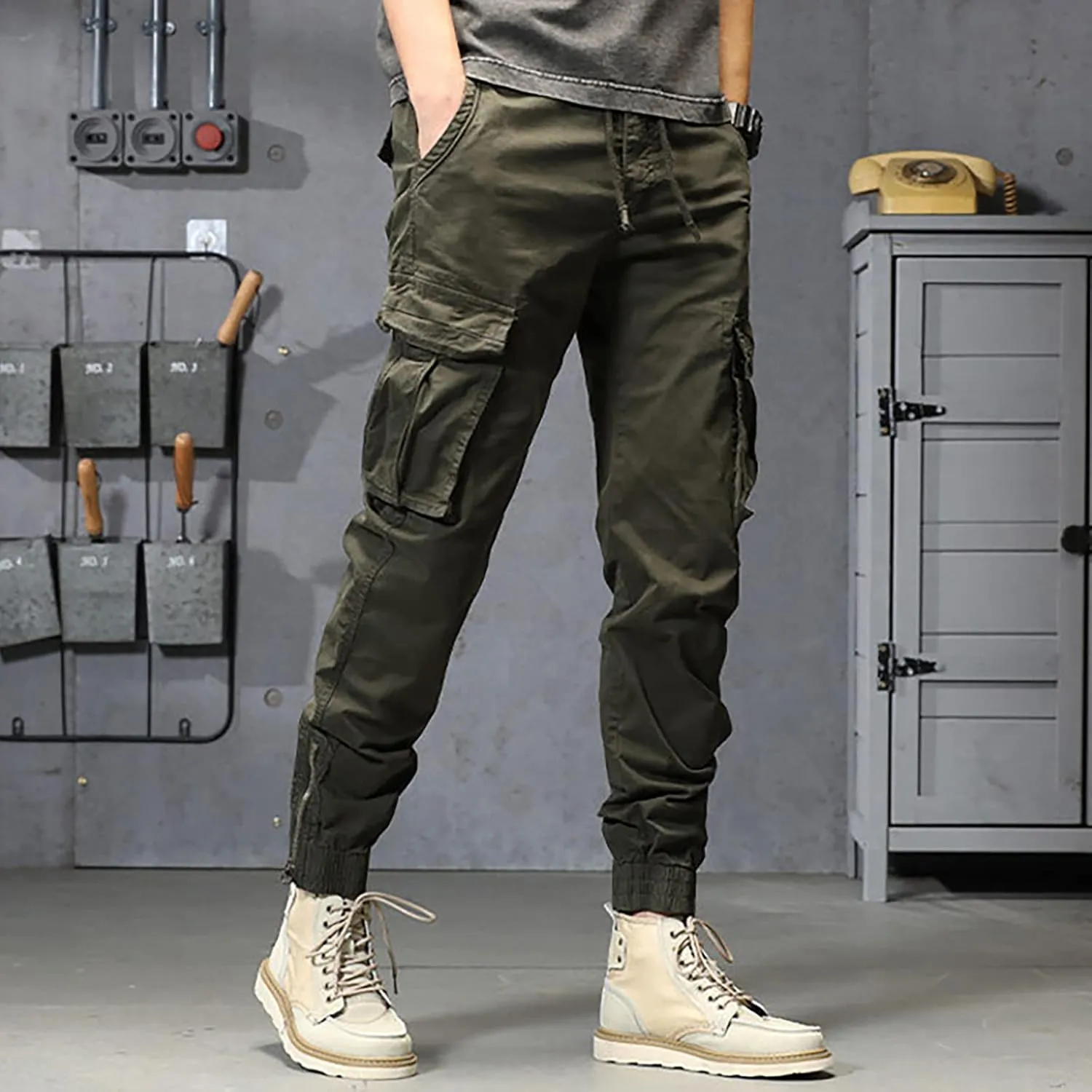 sdbrld Cargo Pants For Men Mens Casual Ripstop Tactical Pants Lightweight Outdoor Hiking Water Resistant Pants with Pockets