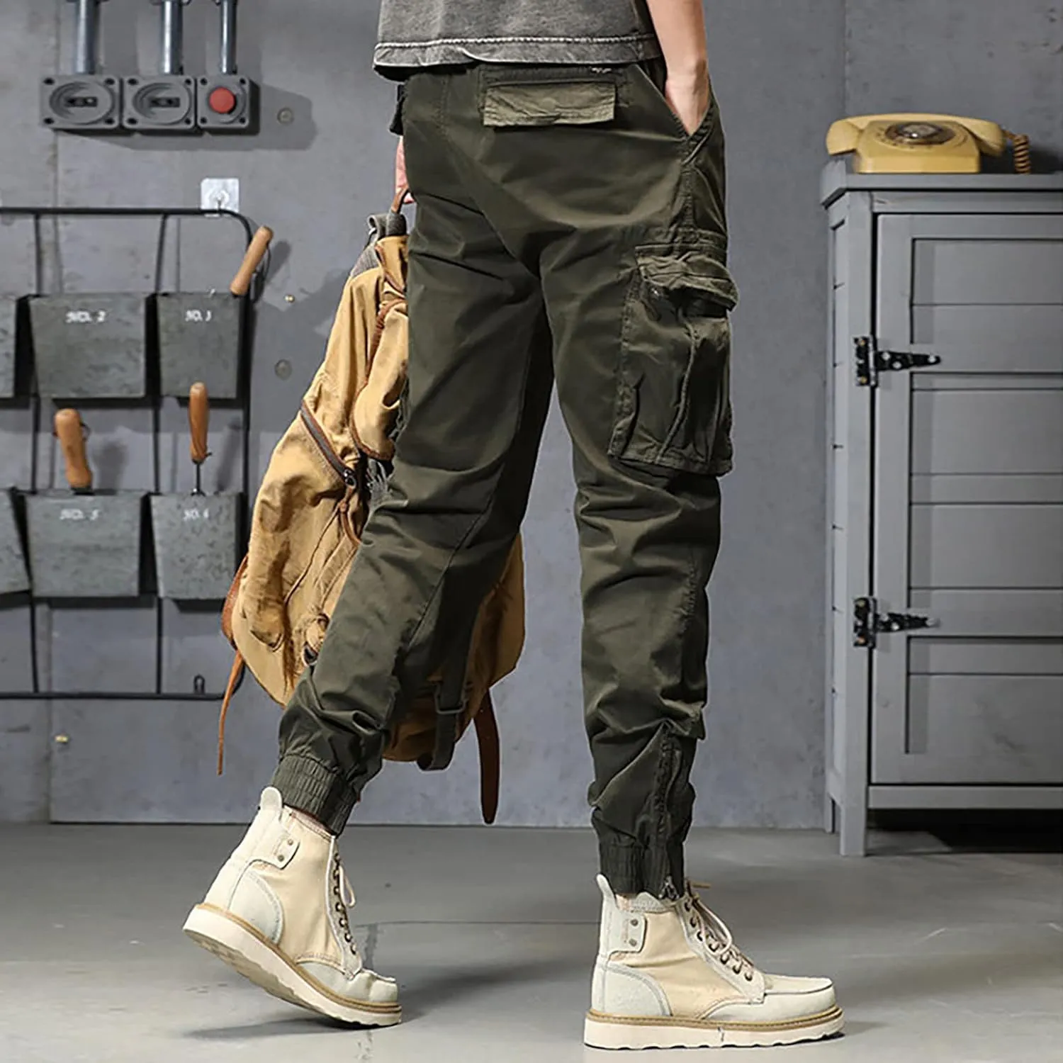 sdbrld Cargo Pants For Men Mens Casual Ripstop Tactical Pants Lightweight Outdoor Hiking Water Resistant Pants with Pockets