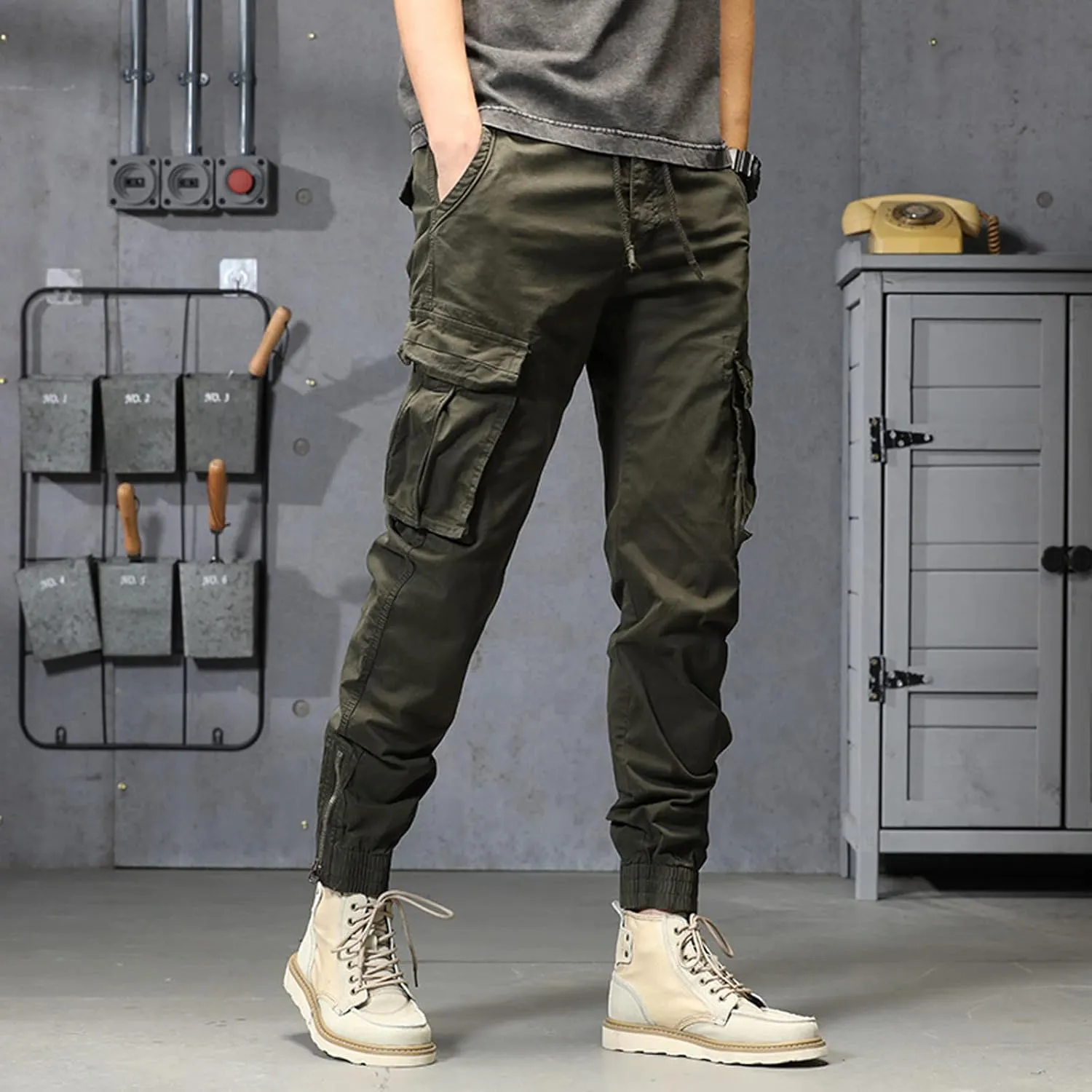 sdbrld Cargo Pants For Men Mens Casual Ripstop Tactical Pants Lightweight Outdoor Hiking Water Resistant Pants with Pockets