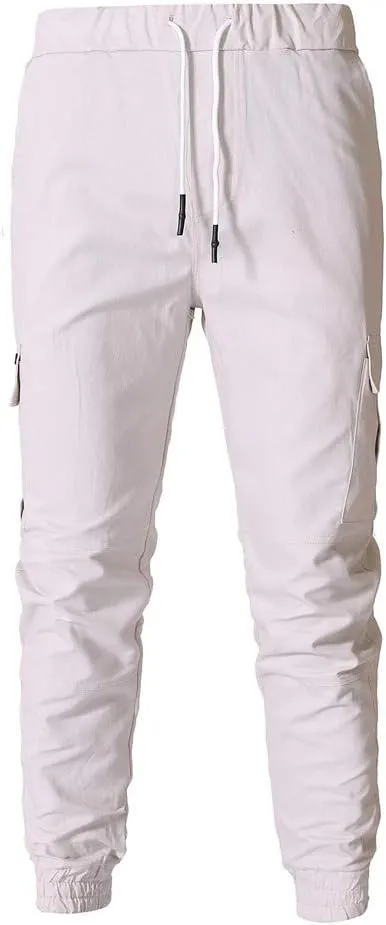 sdbrld Cargo Pants For Men Men's Fashion Outdoor Hiking Joggers Solid Drawstring Recreation Fitness Cargo Pants with Pocket