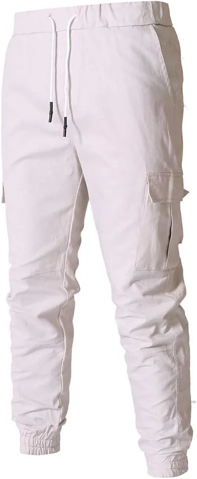 sdbrld Cargo Pants For Men Men's Fashion Outdoor Hiking Joggers Solid Drawstring Recreation Fitness Cargo Pants with Pocket