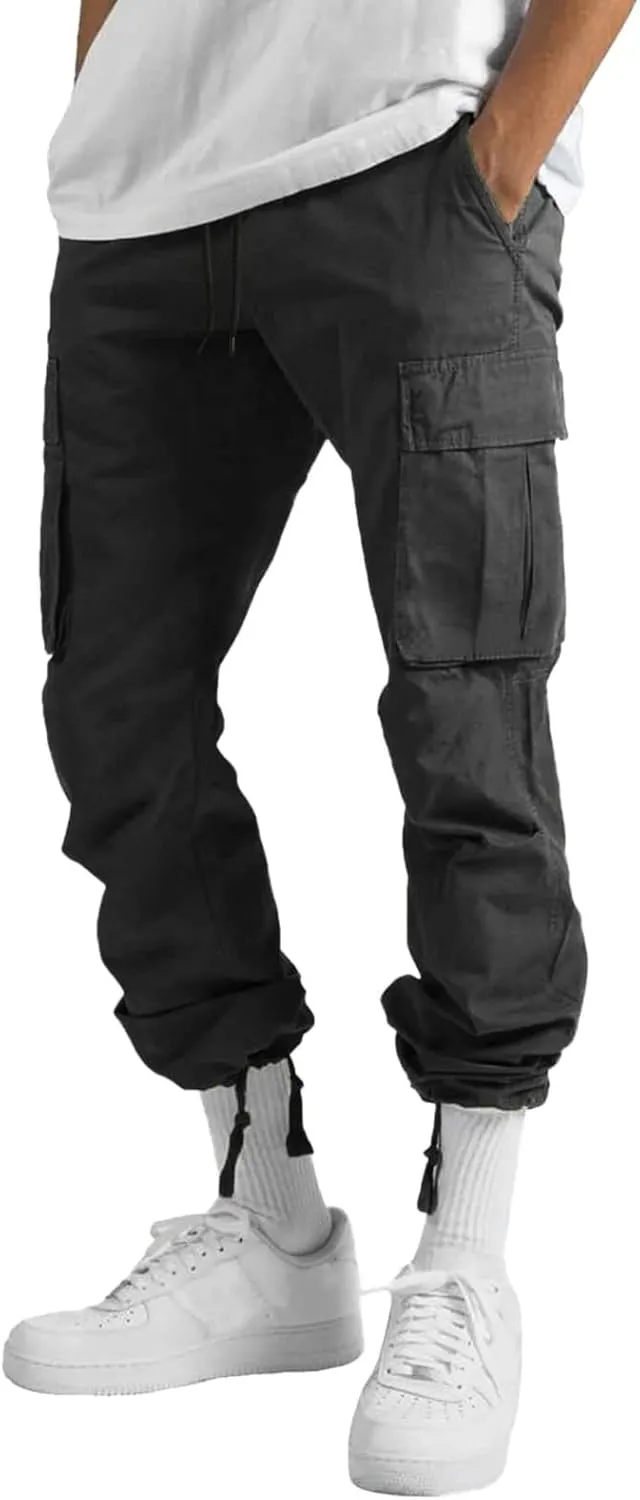 sdbrld Cargo Pants For Men Men's Fashion Relaxed Fit Pants Beach Streetwear Baggy Trousers Cargo Pants with Zipper Pockets