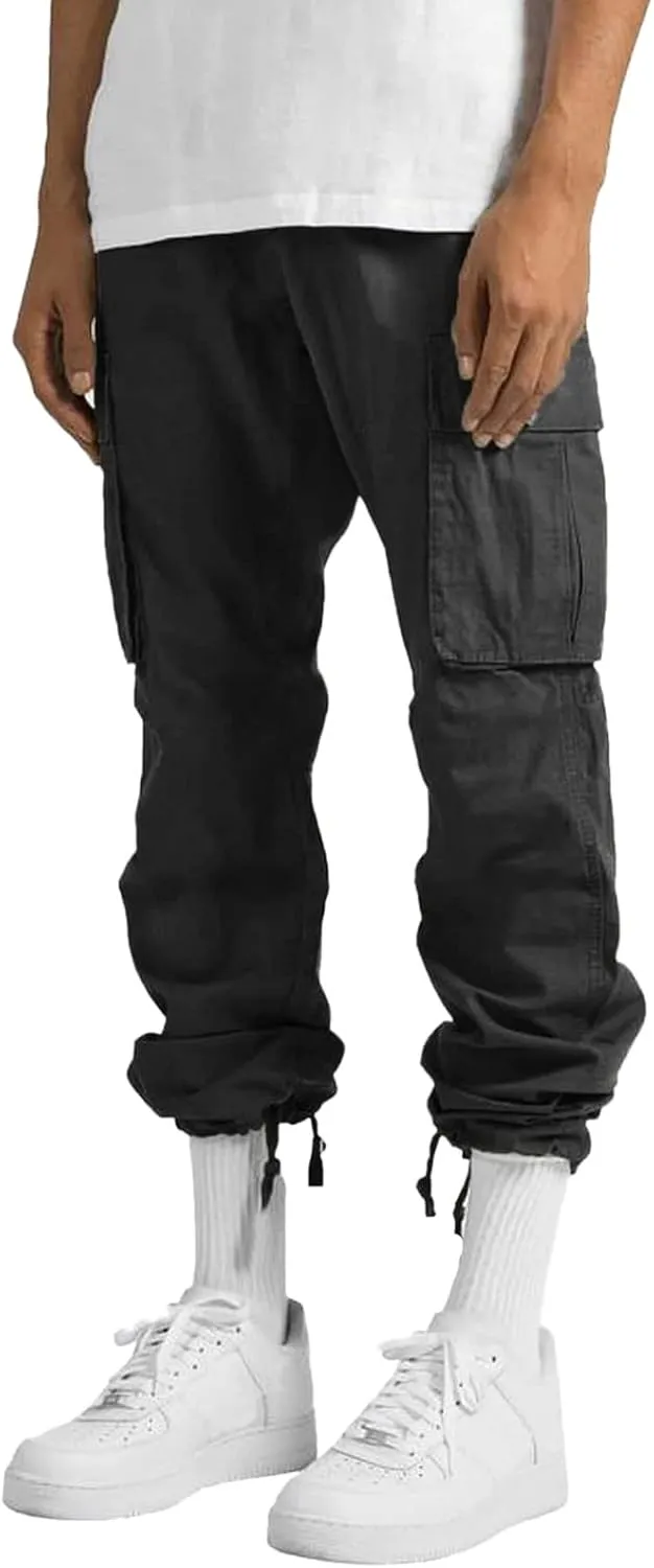 sdbrld Cargo Pants For Men Men's Fashion Relaxed Fit Pants Beach Streetwear Baggy Trousers Cargo Pants with Zipper Pockets