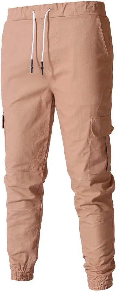 sdbrld Cargo Pants For Men Mens Outdoor Hiking Joggers Solid Trendy Drawstring Recreation Fitness Cargo Pants with Pocket