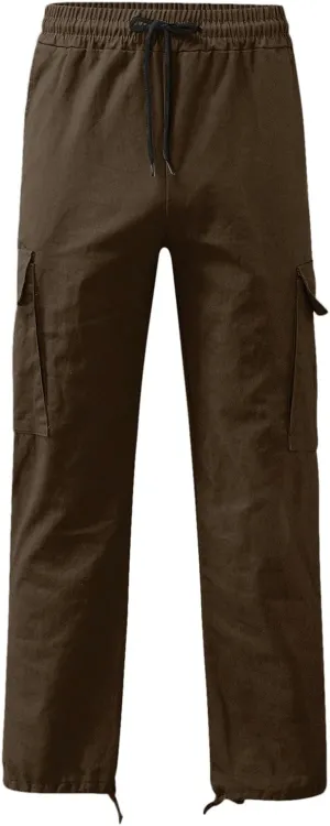 sdbrld Cargo Pants For Men Mens Relaxed Fit Beach Pants Streetwear Baggy Trousers Casual Cargo Pants with Zipper Pockets