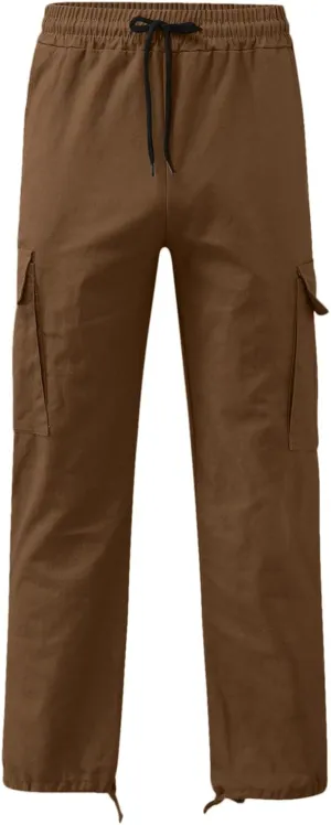 sdbrld Cargo Pants For Men Men's Relaxed Fit Beach Pants Streetwear Baggy Trousers Fashion Cargo Pants with Zipper Pockets
