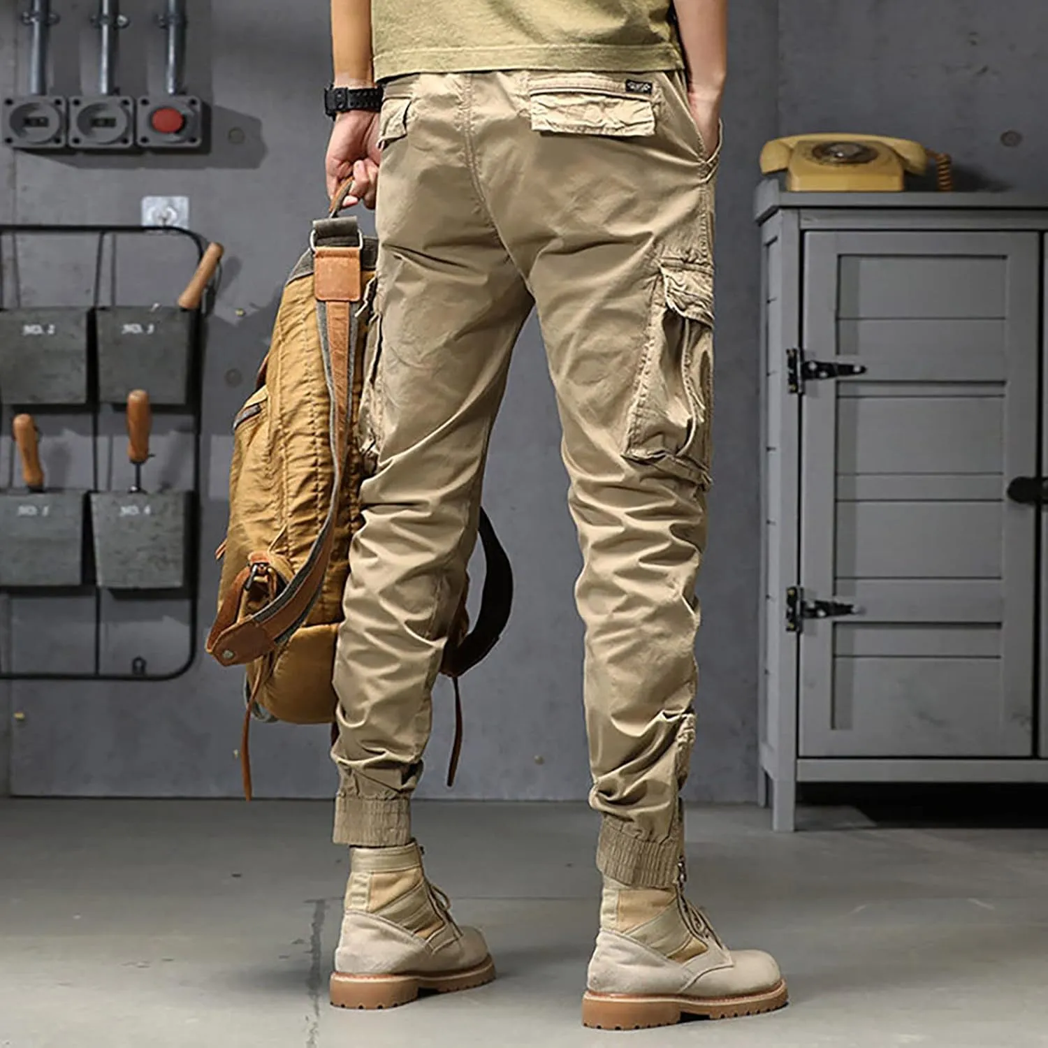 sdbrld Cargo Pants For Men Mens Trendy Ripstop Tactical Pants Lightweight Outdoor Hiking Water Resistant Pants with Pockets