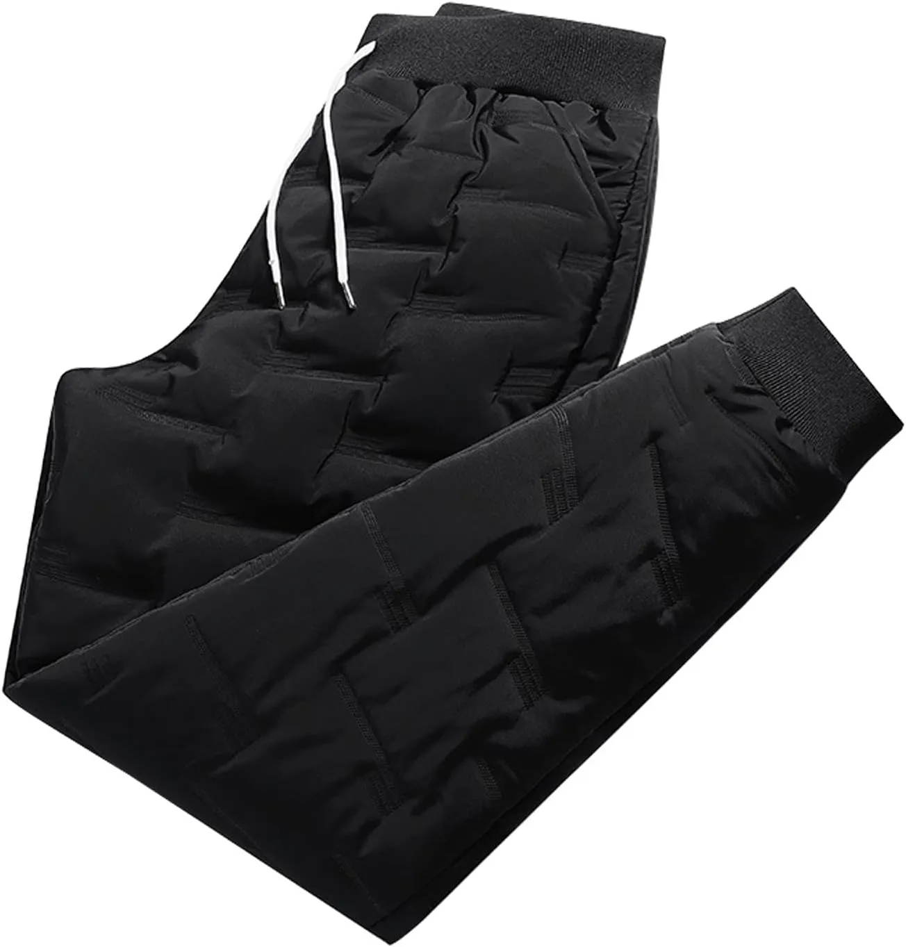 sdbrld Pants For Men Mens Trouser Solid Full Length Thickened Pants Trendy Drawstring Warm Winter Trouser with Pockets