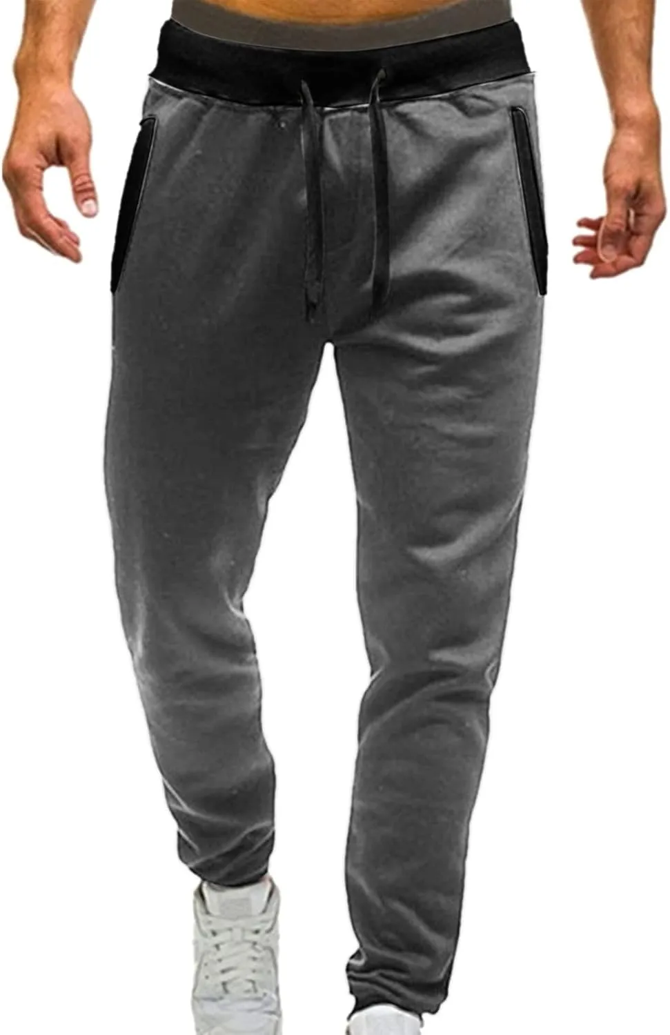 sdbrld Sweatpants For Men Men's Cotton Sport Joggers Solid Drawstring Cargo Pants Fashion Hiking Running Sweatpants Trousers