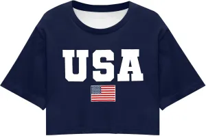 Shirts for Women 4th of July Outfits American Flag Print Womens Tops Comfy Independence Day T Shirts