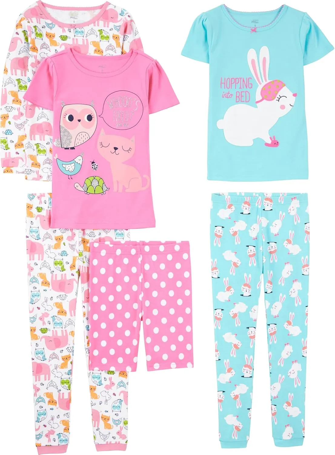 Simple Joys by Carter's Girls' 6-Piece Snug Fit Cotton Pajama Set