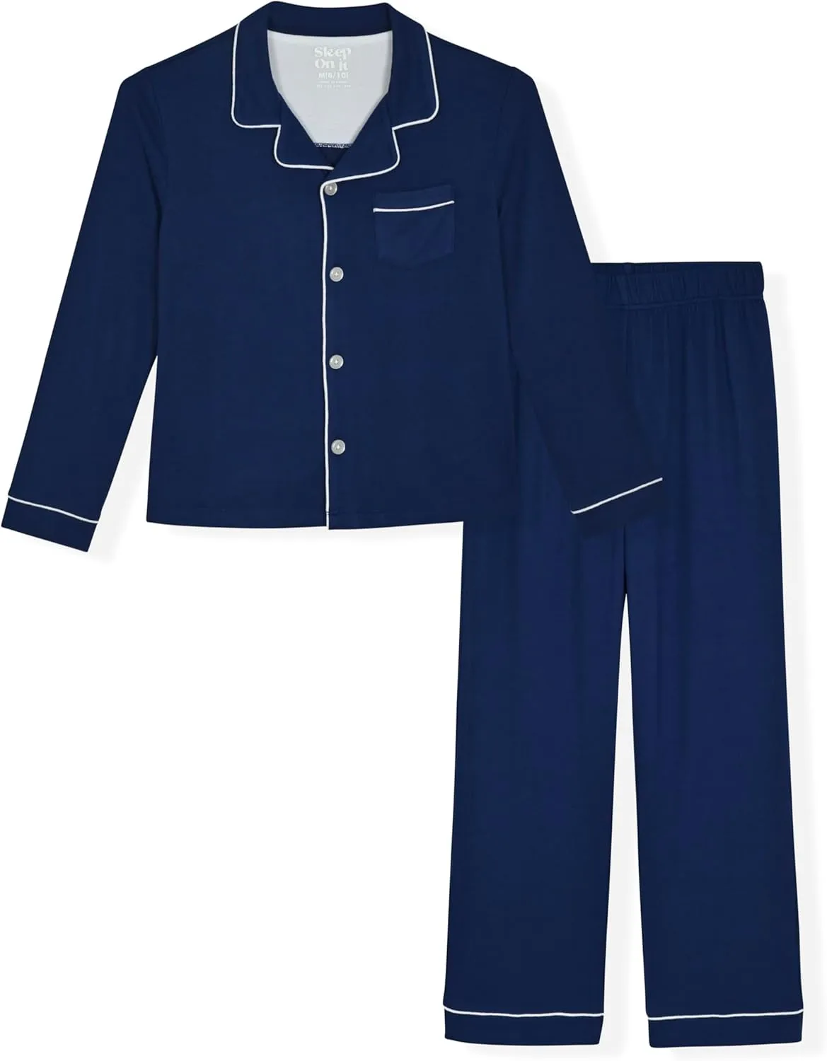 Sleep On It Boys Pajama Set 2 Piece Button Front Kids Pajama Coat Set for Boys