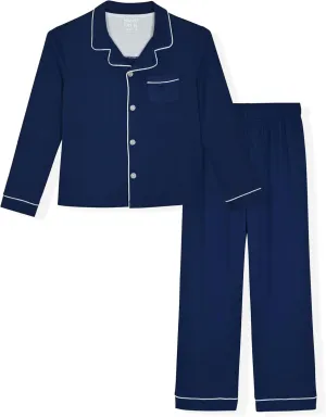 Sleep On It Boys Pajama Set 2 Piece Button Front Kids Pajama Coat Set for Boys