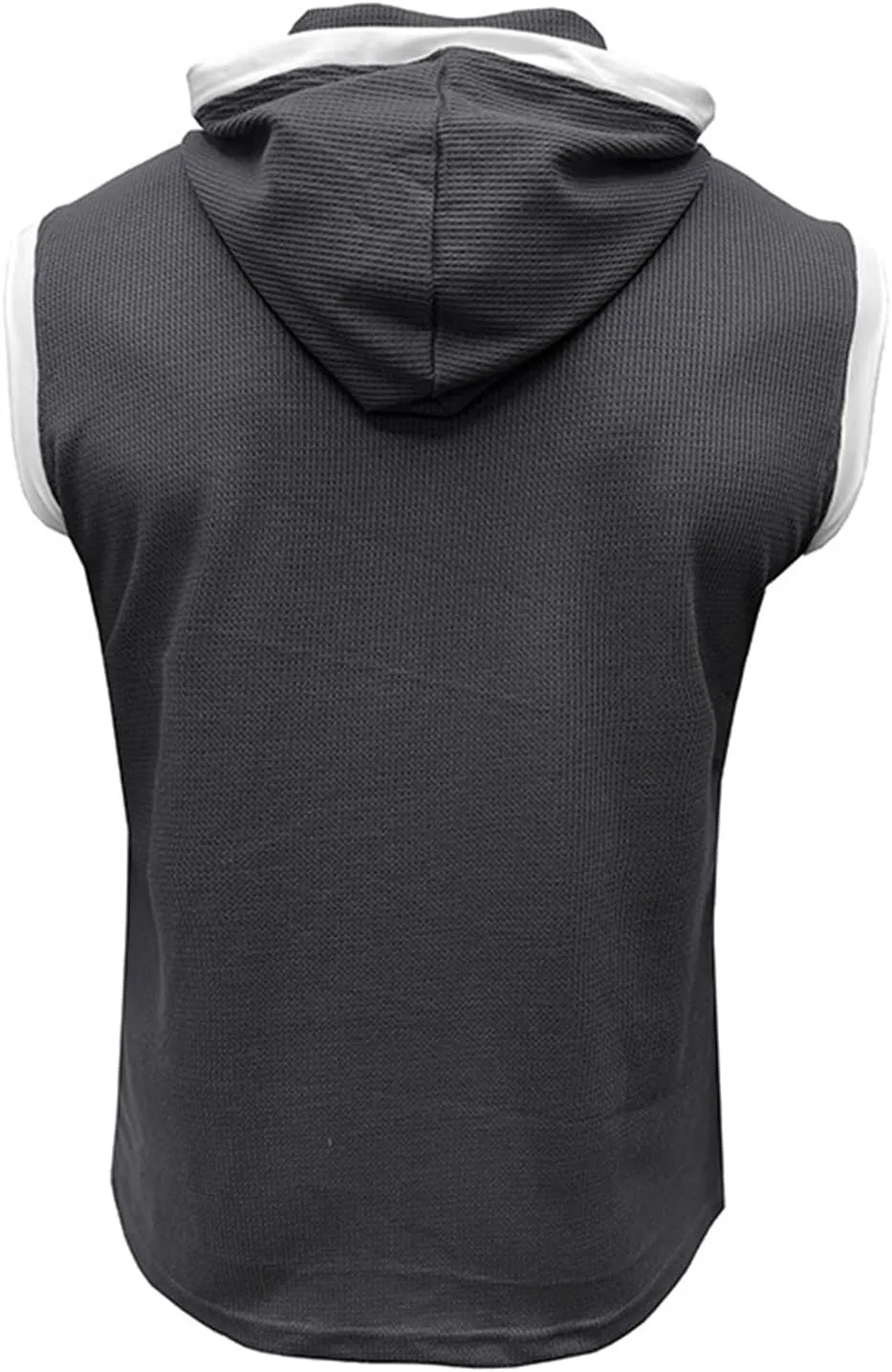 Sleeveless Hoodies for Men Gym Workout Muscle Fit T Shirts Waffle Knit Drawstring Pullover Tops Casual Training Hoodie