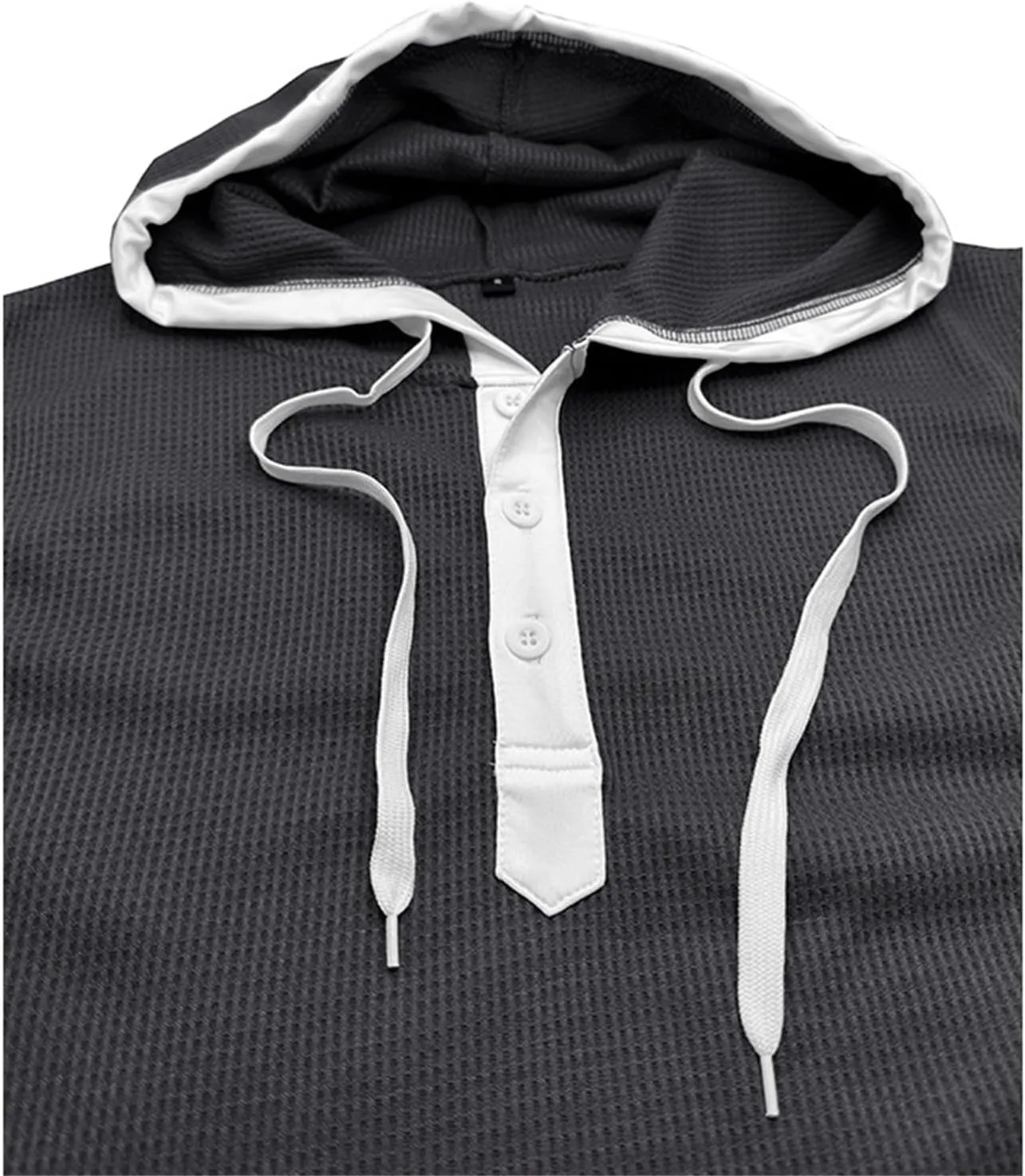Sleeveless Hoodies for Men Gym Workout Muscle Fit T Shirts Waffle Knit Drawstring Pullover Tops Casual Training Hoodie