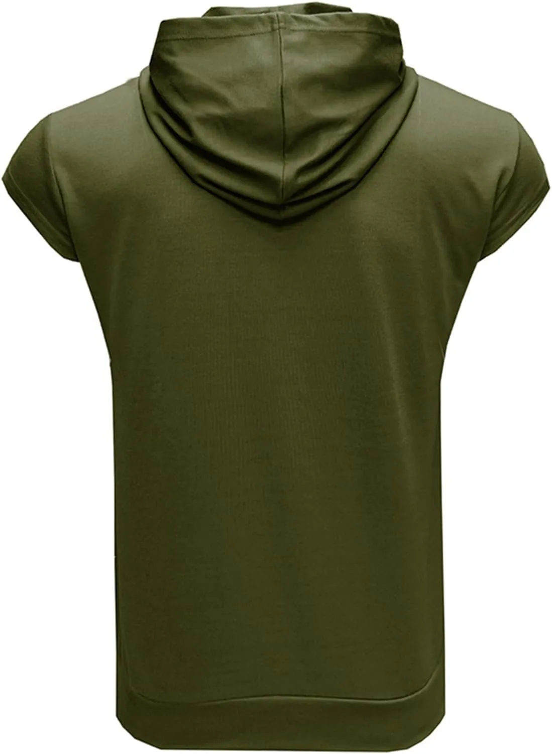 Sleeveless Hoodies for Men Workout Hooded Tank Tops Bodybuilding Muscle Cut Off T Shirt Gym Training Hoodies Shirts