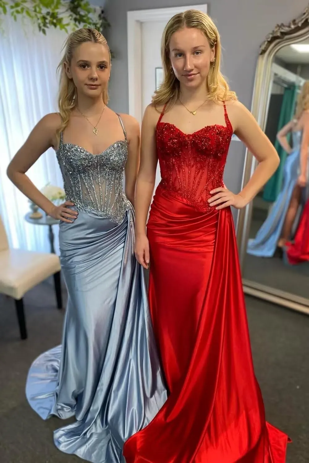 Spaghetti Strap Prom Dresses with Split 2025 Satin Ball Gowns for Women Formal Bodycon Mermaid Bridesmaid Dresses