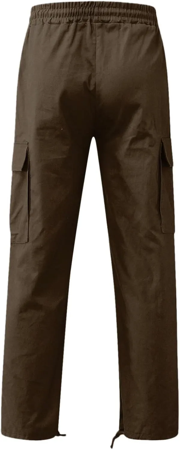Sweatpants for Men with Pockets Heavyweight Fleece Cargo Sweatpants Stretch Elastic Waist Sports Trousers with Pocket