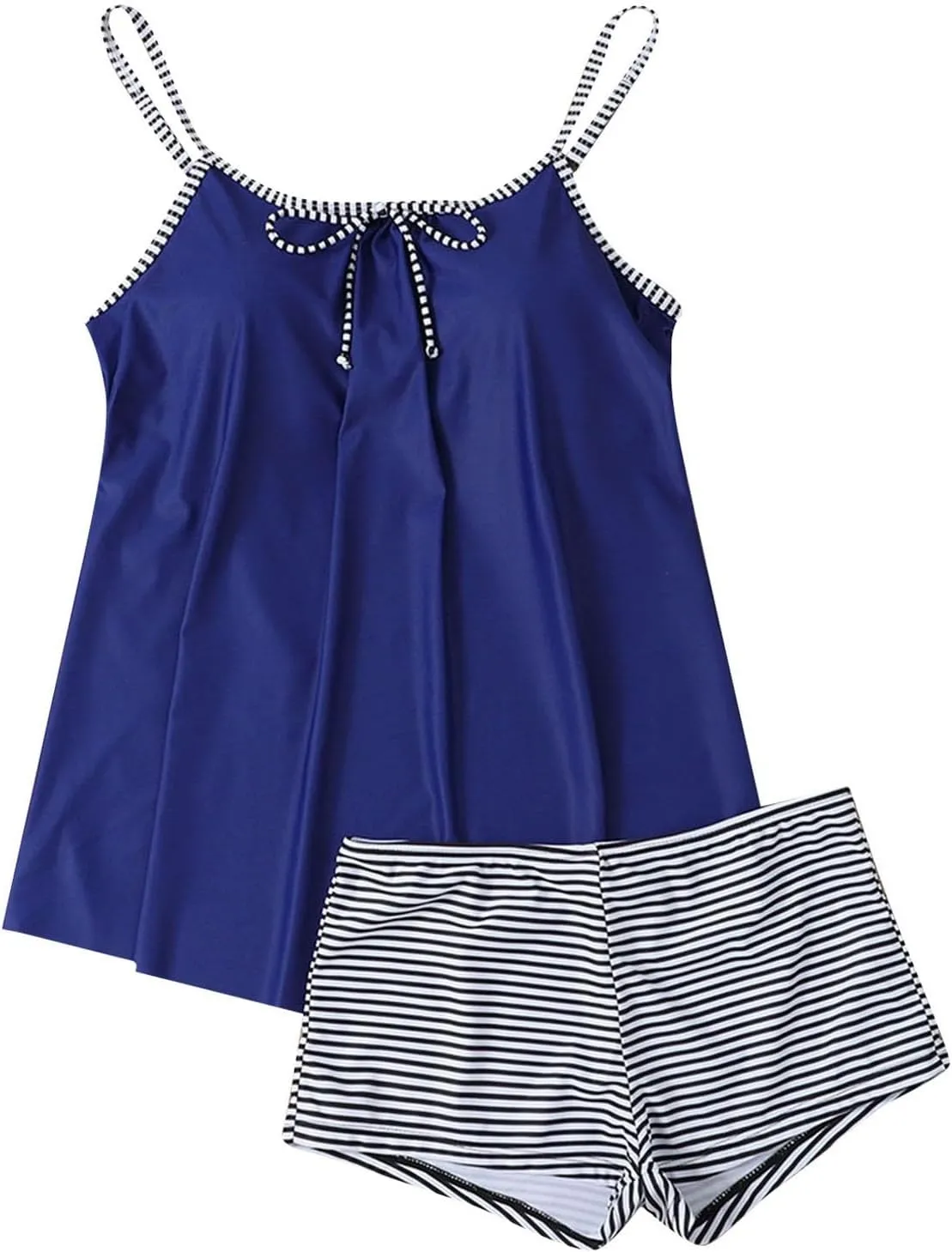 Tankini Swimsuits for Women,2024 Summer Two Piece Bathing Suits Trendy Print Sling Swim Tank Top with Boys Shorts
