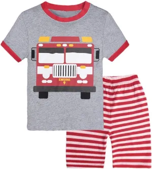 Toddler Boys Pajamas 100% Cotton Summer Pjs for Boy Jammies Dinosaur Dog Little Kids Clothes Sleepwear Short Sets Size 2-7T