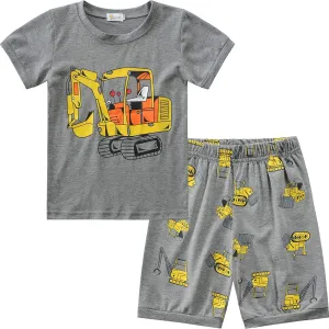 Toddler Boys Pajamas 100% Cotton Summer Pjs for Boy Jammies Dinosaur Dog Little Kids Clothes Sleepwear Short Sets Size 2-7T