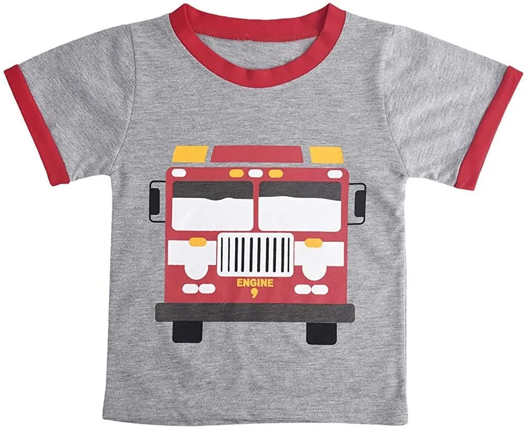 Toddler Boys Pajamas 100% Cotton Summer Pjs for Boy Jammies Dinosaur Dog Little Kids Clothes Sleepwear Short Sets Size 2-7T