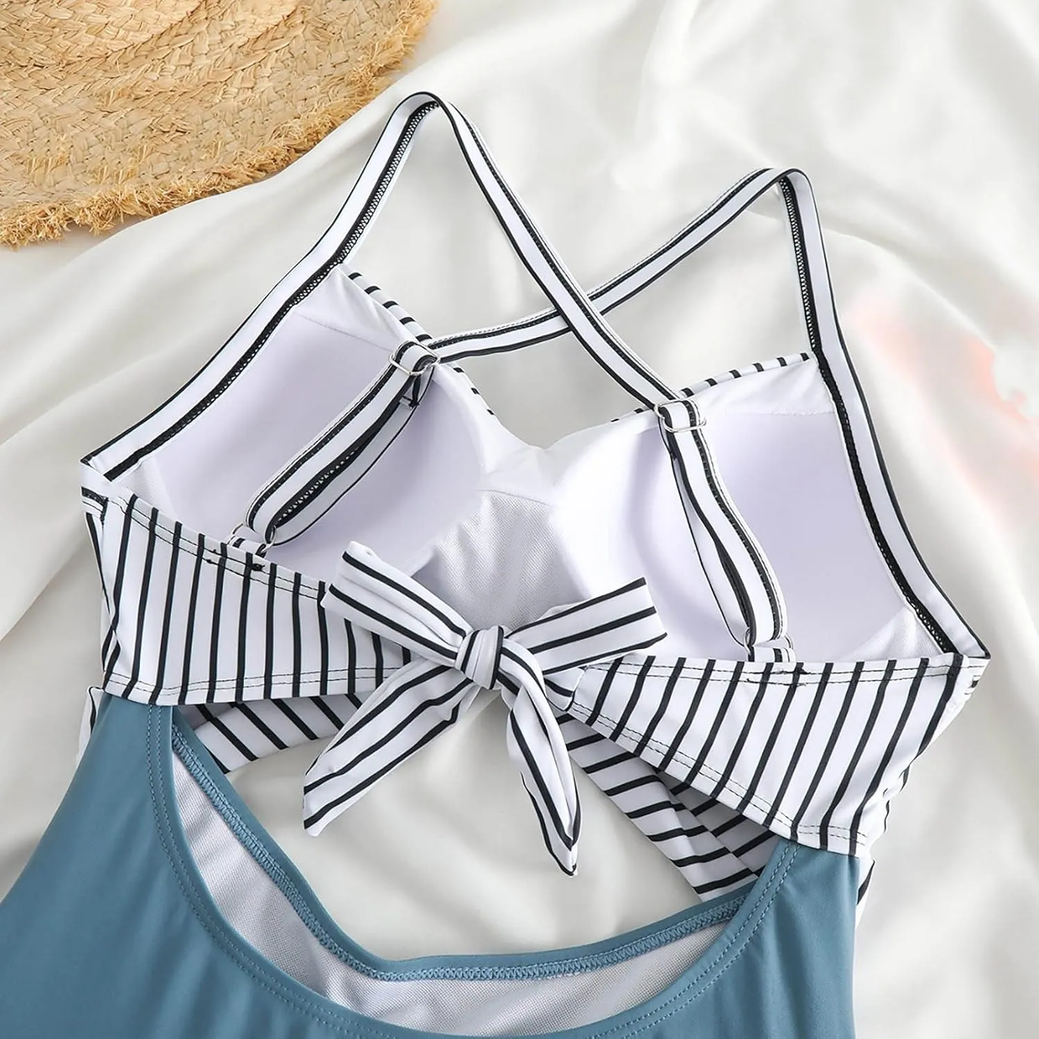 Tummy Control One Piece Swimsuit for Women 2024 High Waist Front Cross Halter Bathing Suit Cutout 1 Piece Swimsuits