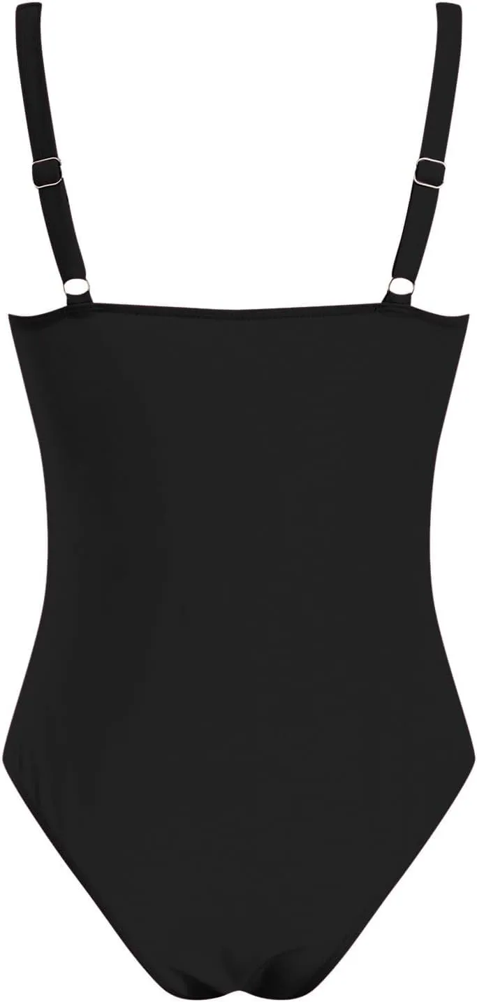 TUQIDEWU Tummy Control Swimsuits for Women Bathing Suit for Women One Piece Sexy Deep V Adjustable Strap Backless Swimsuits