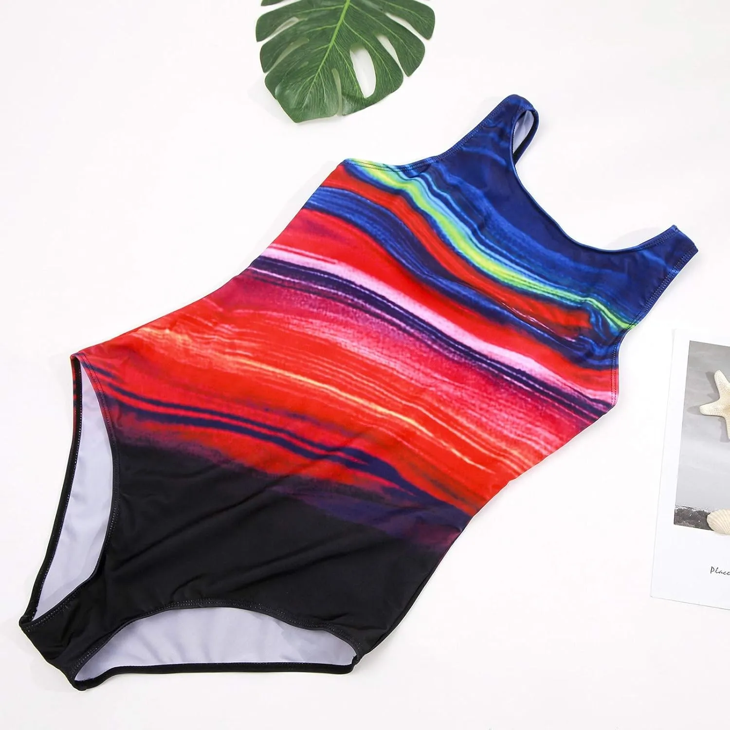 V Neck Cute One Piece Swimsuits Stripe Conservative Gradient Fashion Women's Beachwear Bikini Large Swimwears