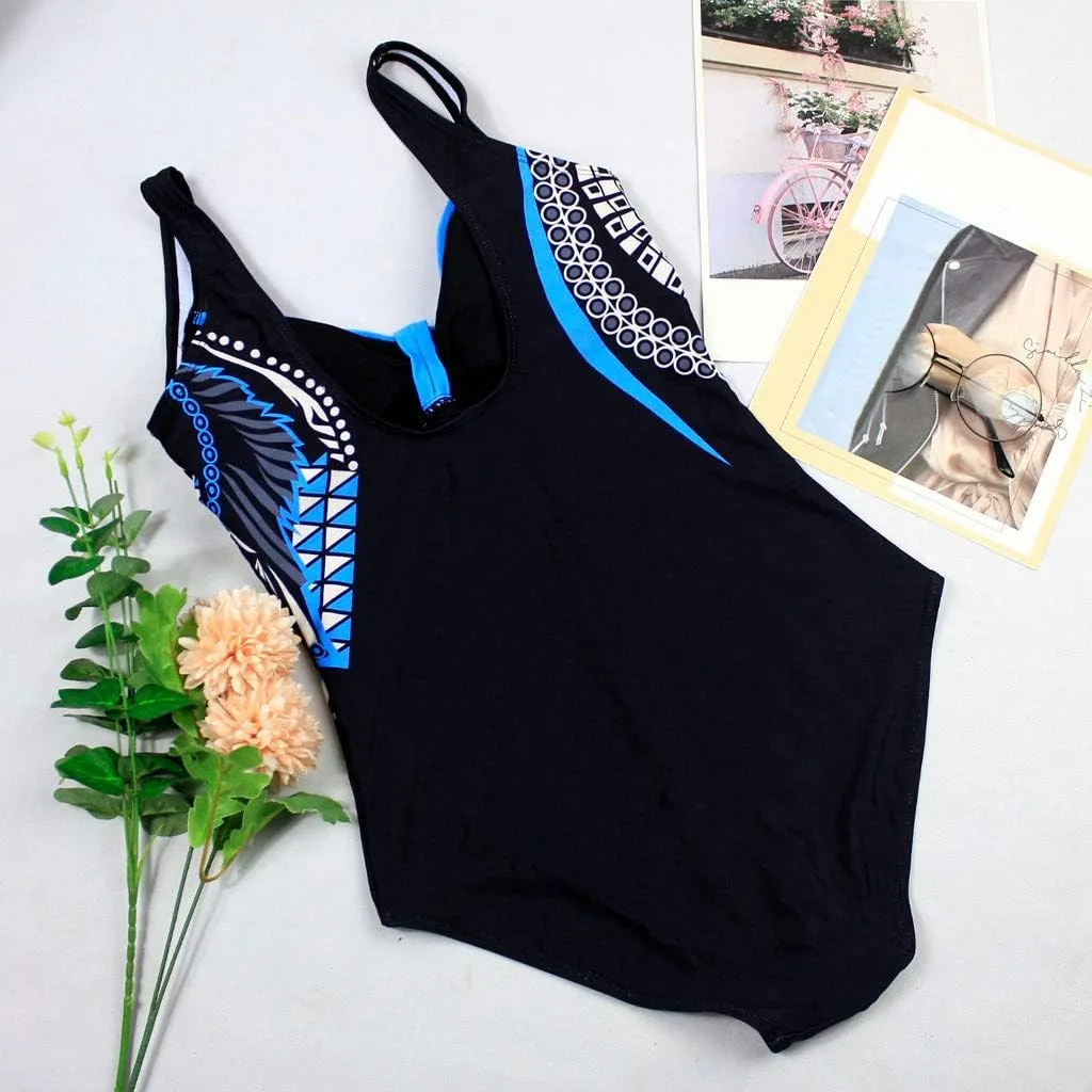 V Neck Cute One Piece Swimsuits Stripe Conservative Gradient Fashion Women's Beachwear Bikini Large Swimwears