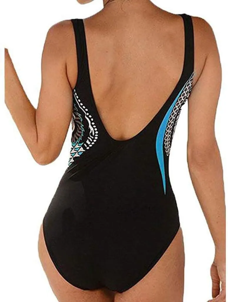 V Neck Cute One Piece Swimsuits Stripe Conservative Gradient Fashion Women's Beachwear Bikini Large Swimwears