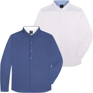 Visive Mens Shirts Multi Packs Long Sleeve Button Down Dress Shirts Solid Color Big and Tall