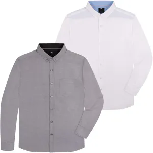 Visive Mens Shirts Multi Packs Long Sleeve Button Down Dress Shirts Solid Color Big and Tall