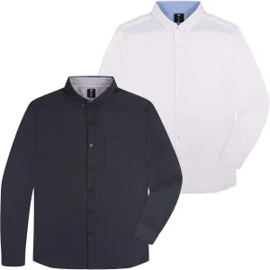 Visive Mens Shirts Multi Packs Long Sleeve Button Down Dress Shirts Solid Color Big and Tall