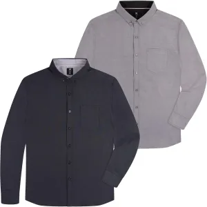 Visive Mens Shirts Multi Packs Long Sleeve Button Down Dress Shirts Solid Color Big and Tall