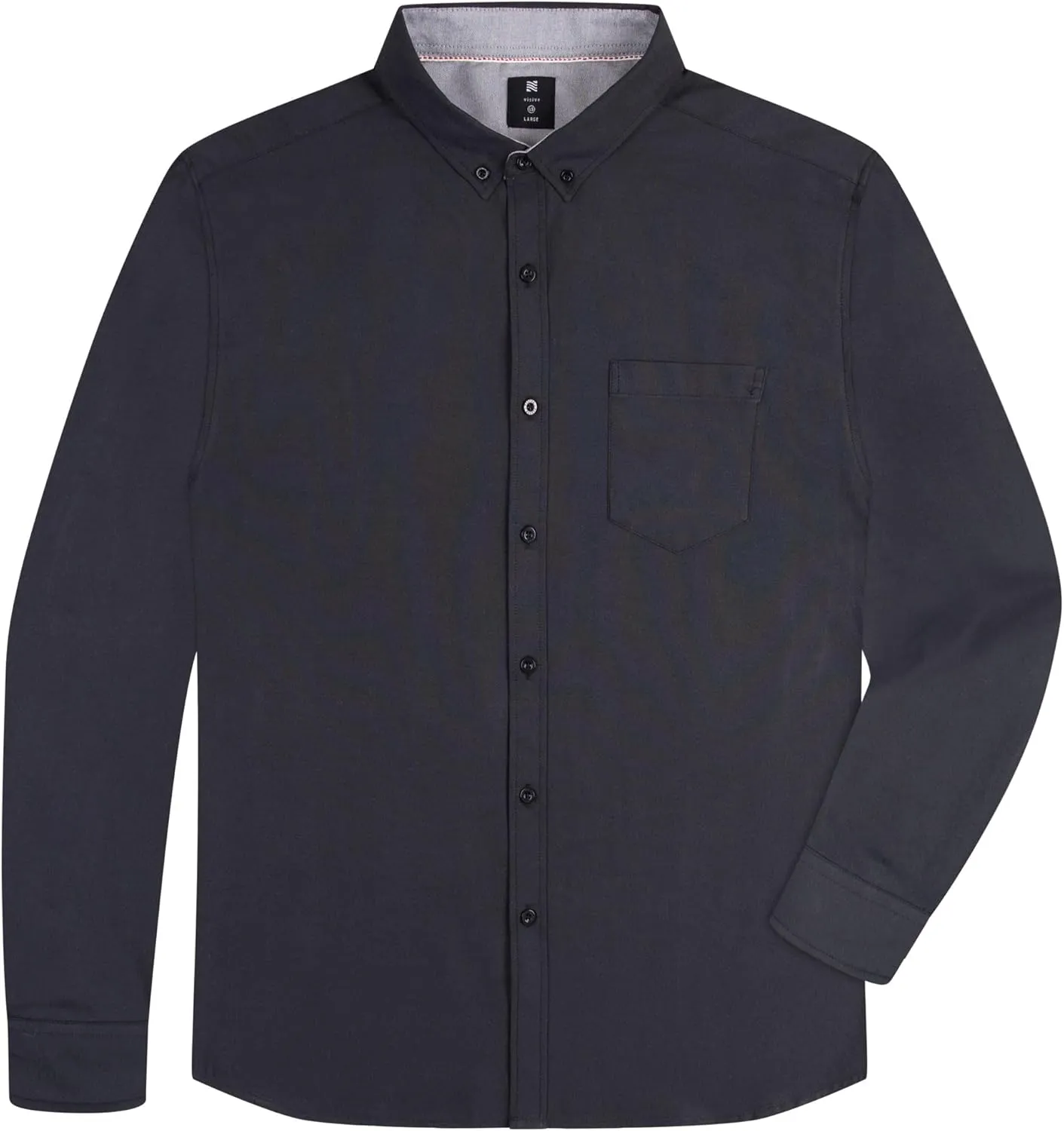 Visive Mens Shirts Multi Packs Long Sleeve Button Down Dress Shirts Solid Color Big and Tall