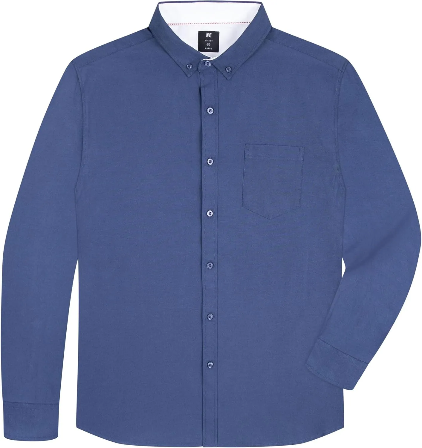 Visive Mens Shirts Multi Packs Long Sleeve Button Down Dress Shirts Solid Color Big and Tall