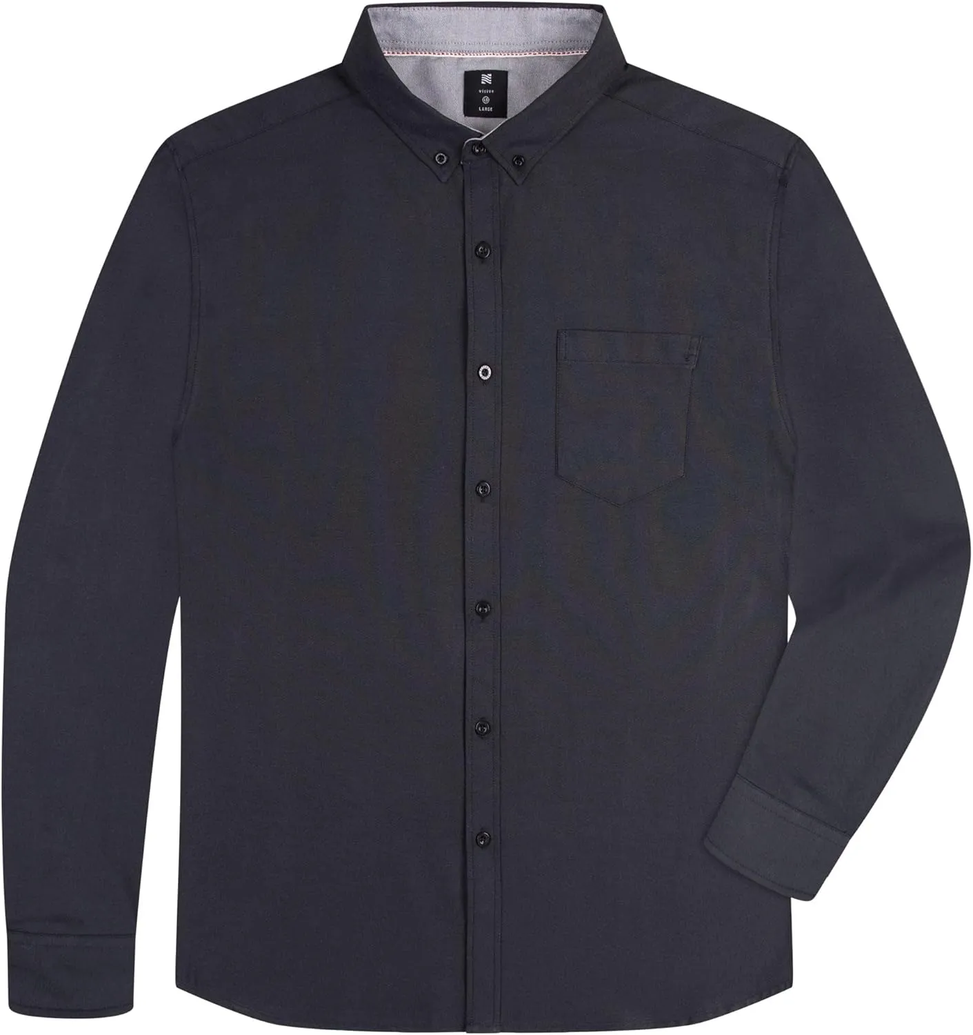 Visive Mens Shirts Multi Packs Long Sleeve Button Down Dress Shirts Solid Color Big and Tall