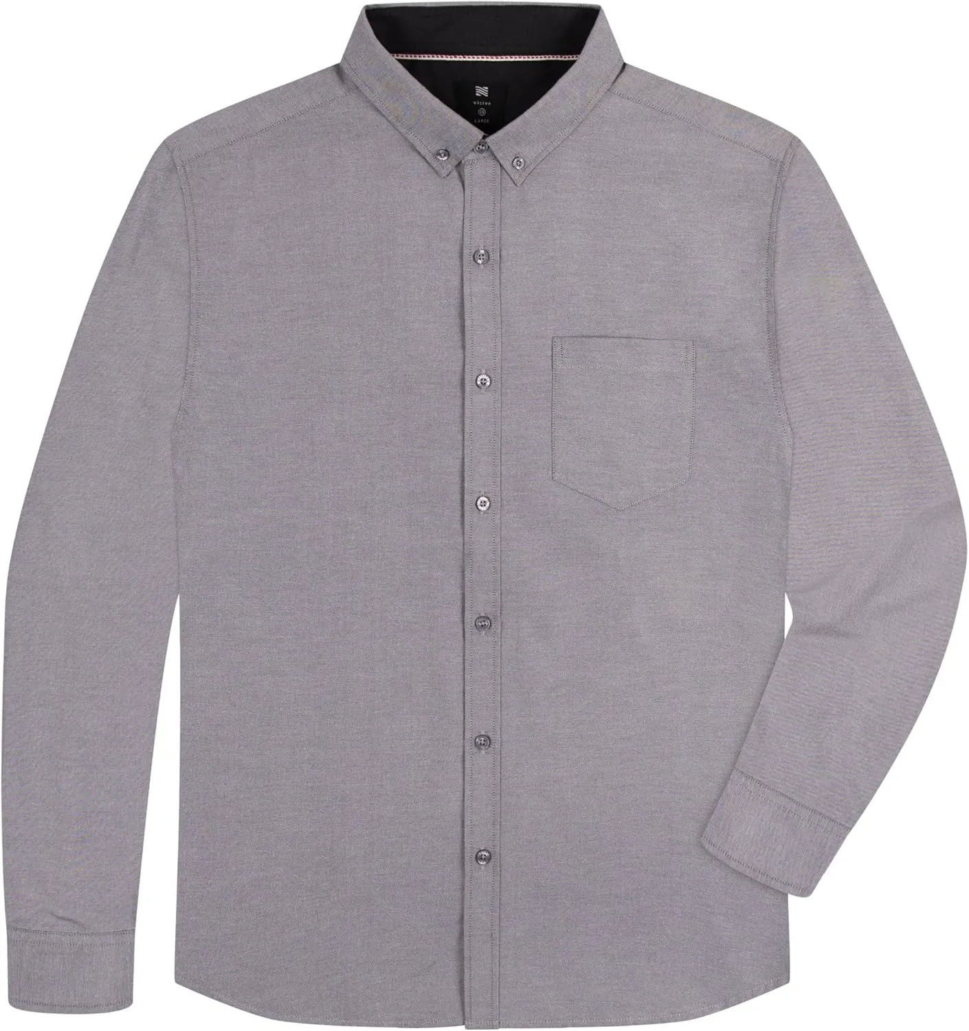 Visive Mens Shirts Multi Packs Long Sleeve Button Down Dress Shirts Solid Color Big and Tall