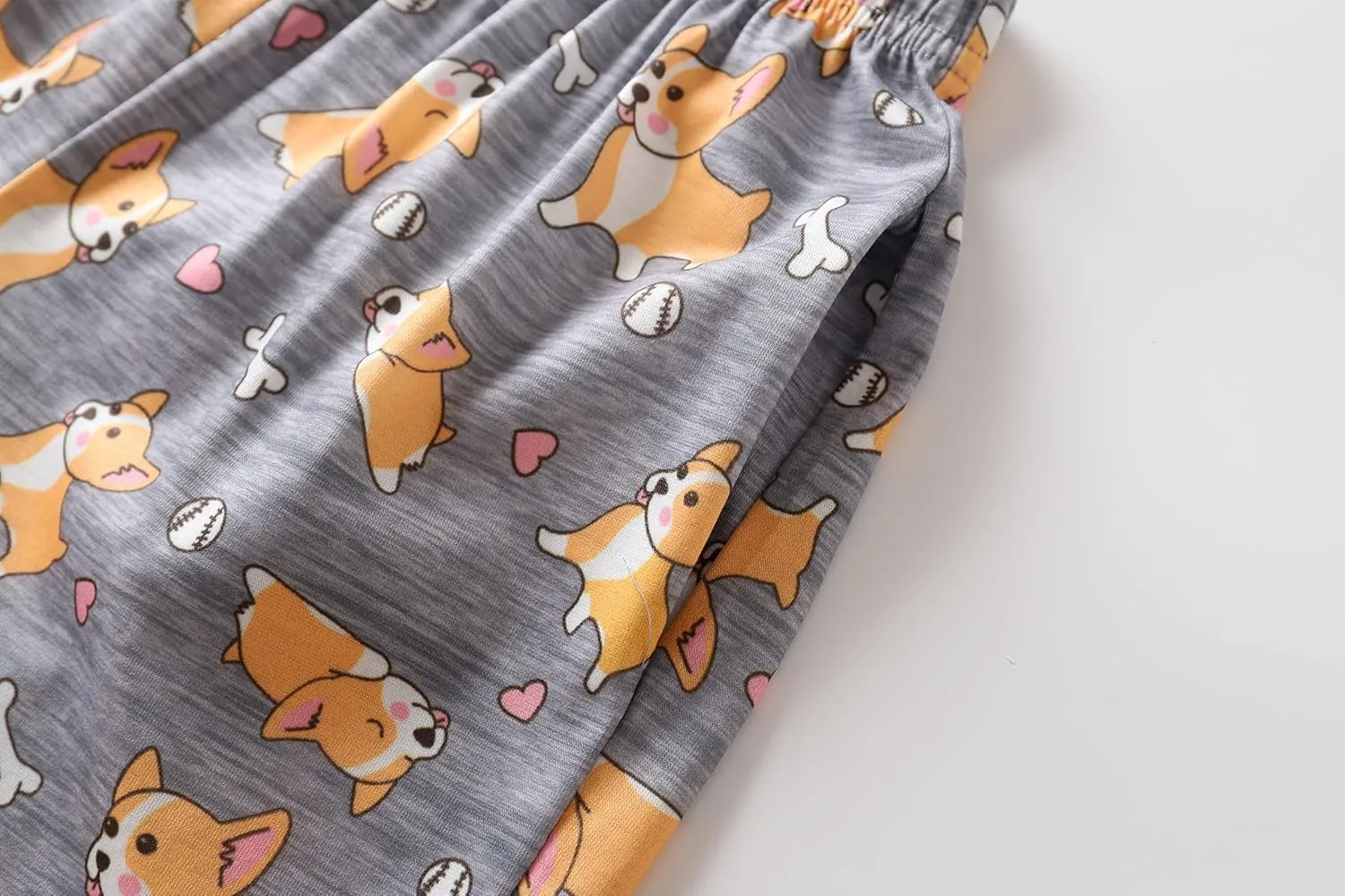 Vopmocld Big Girls Summer Short Sleeve Pajama Sets Cute Cat Patterns Sleepwear Nighty 100% Cotton