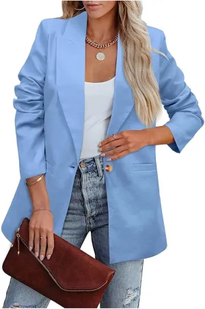 Women Business Casual Blazer Jacket Professional Suit Jacket Lightweight Open Front Long Sleeve Work Office Jackets