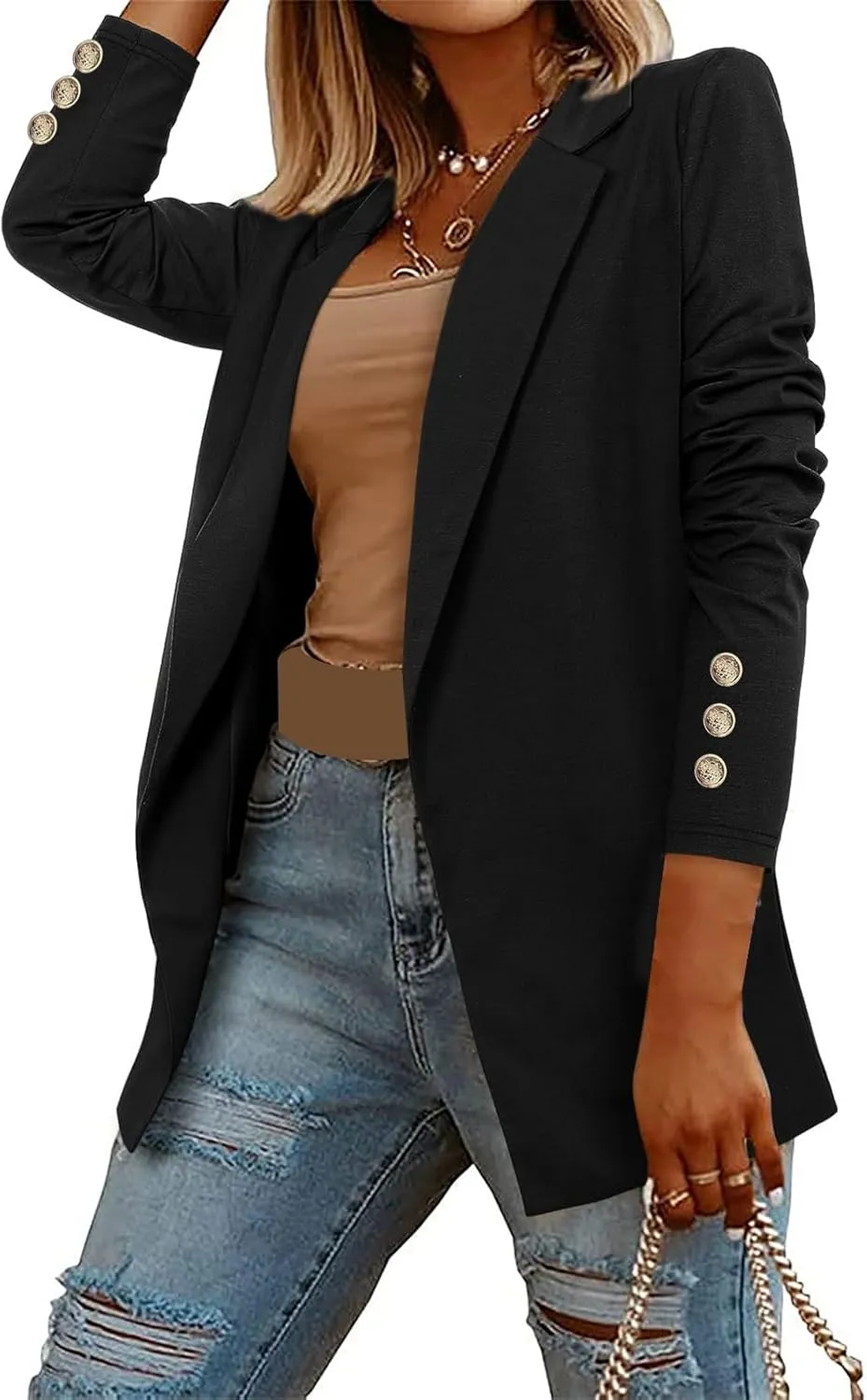 Women Business Casual Blazer Professional Work Suit Jacket Lightweight Work Office Open Front Blazer Jacket Clothes