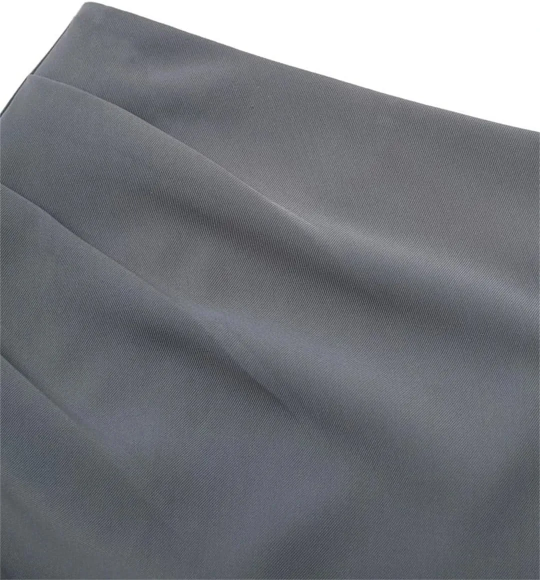Women Mid-Length High Waist Slim Pleated A-Line Skirt with Slit Suit Skirt