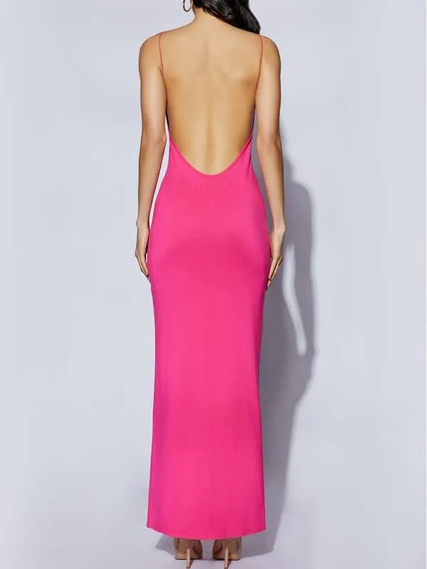 Women Sexy Spaghetti Strap Backless Maxi Dress Bodycon Lace Up Bandage Halter Long Dress Summer Evening Prom Dress
