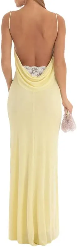 Women Sexy Spaghetti Strap Backless Maxi Dress Bodycon Lace Up Bandage Halter Long Dress Summer Evening Prom Dress